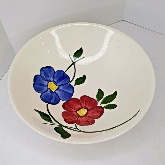Vintage 1950s Southern Potteries 9" Bowl  Hand Painted Frolic pre-Blue Ridge EUC - Picture 4 of 12